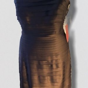 Beautiful spaghetti strap pleated dress with shawl.